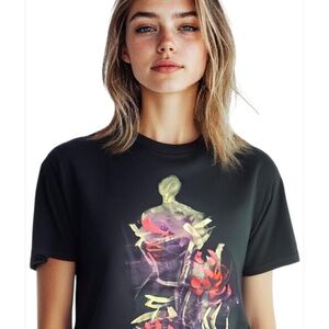 Unique, Signed Handprinted t-shirt By Internationally Collected Artist - 2 Sided